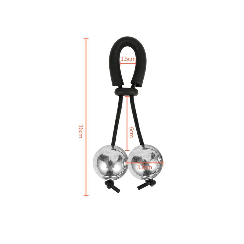 Metall Penis Stretcher-Dual-Ball Svart