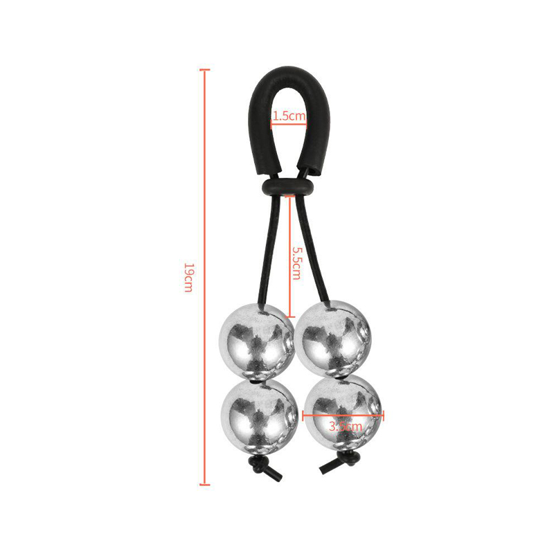 Metall Penis Stretcher-Quad-Ball Svart