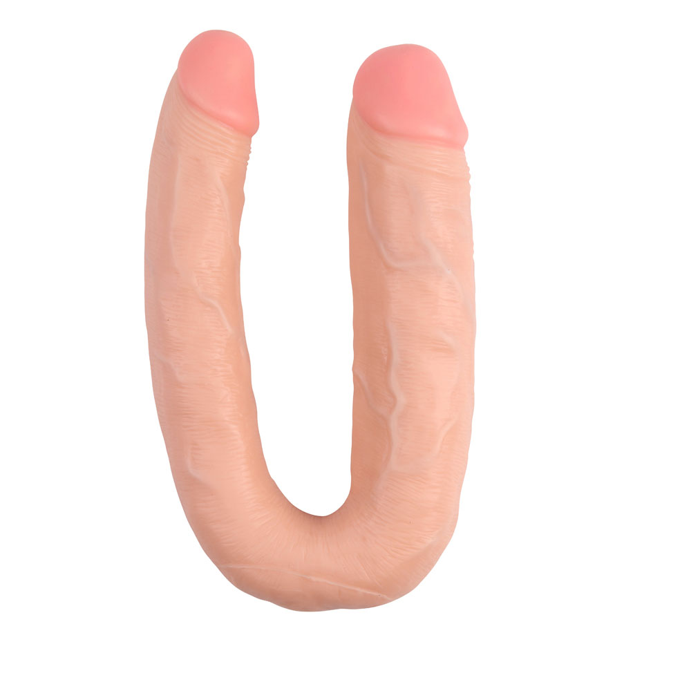 Förformad U-formad PVC Realistic Double Penetration Dong